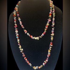 Infinity chip stones multicolored necklace